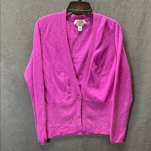 Talbots‎ Pink Cardigan 100 % Cashmere Sweater